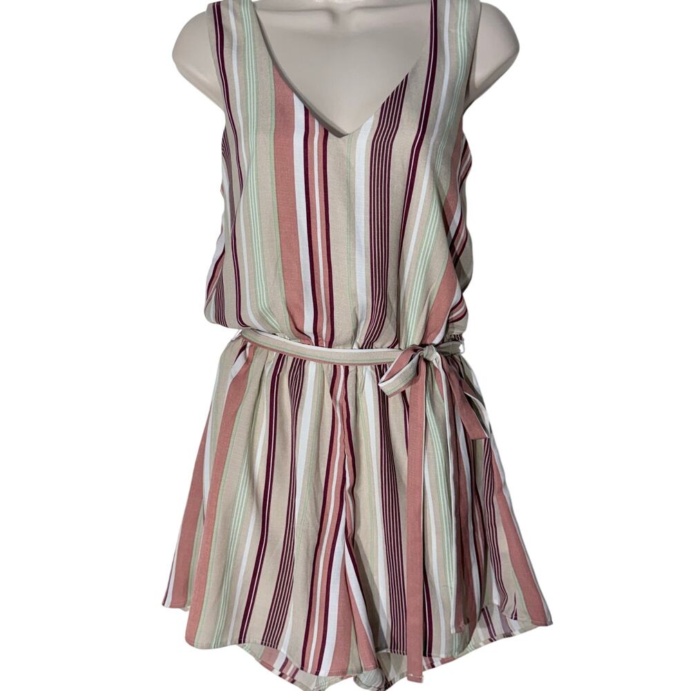 The Vanity Room Striped Short Jumper / Romper, Women's Size M
